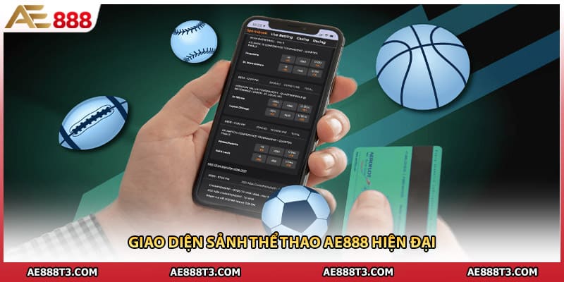 Giao diện sảnh thể thao AE888 hiện đại